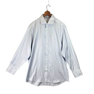 Charles Tyrwhitt Blue Button Down Shirt‎ Classic Fit Non Iron Cotton 16.5/34"